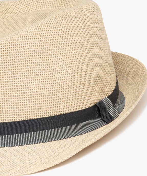 Chapeau trilby en paille homme vue2 - GEMO (ACCESS) - GEMO