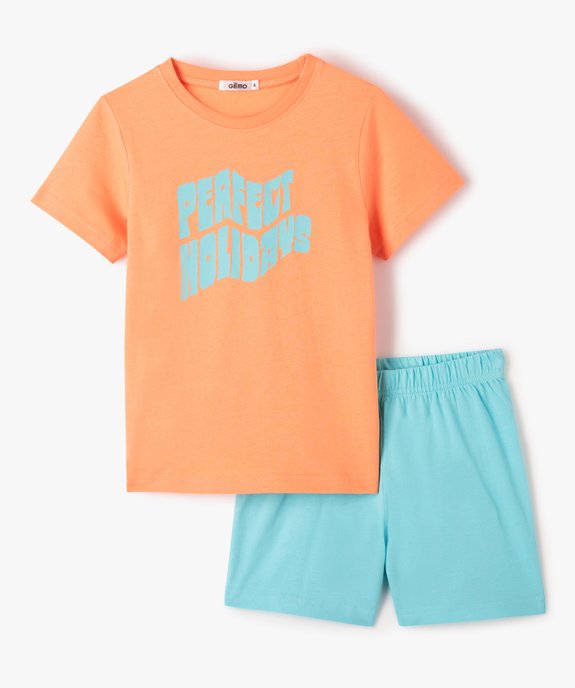 Pyjashort garçon avec inscription sur le buste vue1 - GEMO (ENFANT) - GEMO