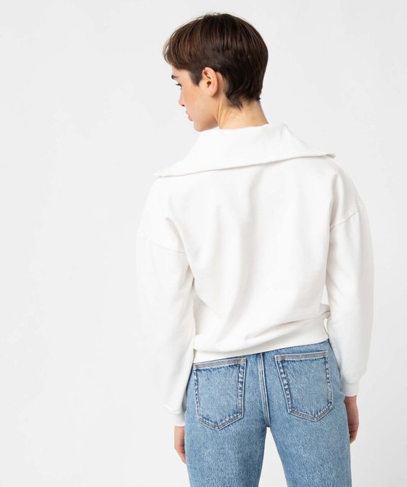 Sweat femme à col camionneur zippé vue3 - GEMO(FEMME PAP) - GEMO