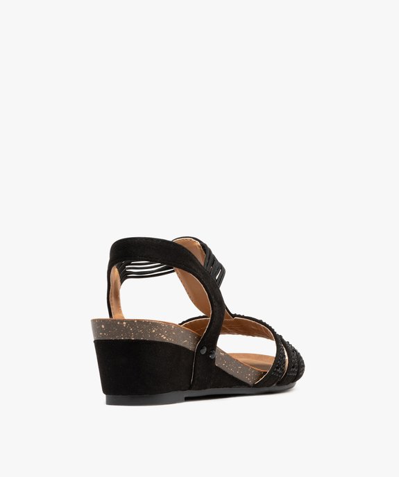 Sandales femme compensées à brides strass élastiquées vue10 - VALENTINA BALDA - GEMO