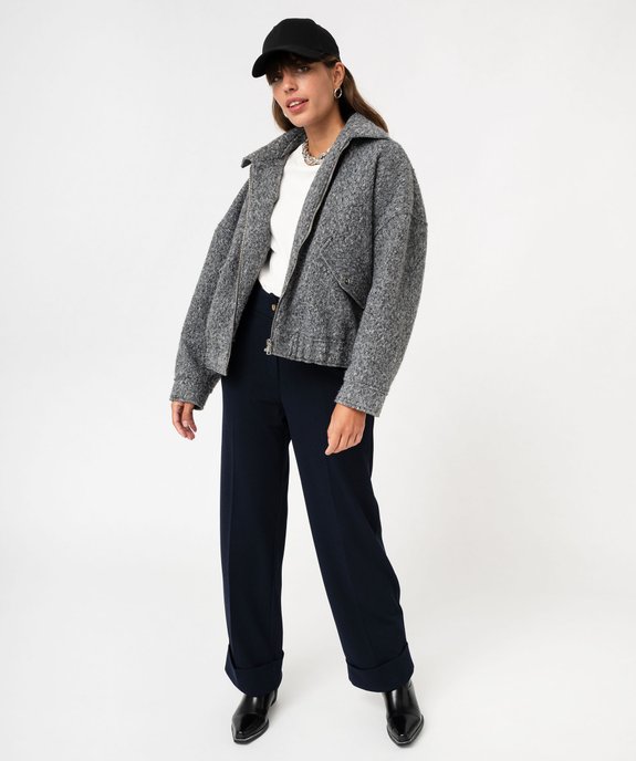 Pantalon de tailleur droit en maille souple femme vue5 - GEMO(FEMME PAP) - GEMO