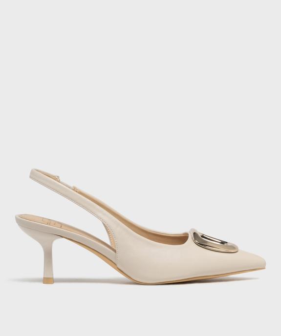 Escarpins slingback à bout pointu et talon fin femme - Follow Me vue1 - FOLLOW ME - GEMO