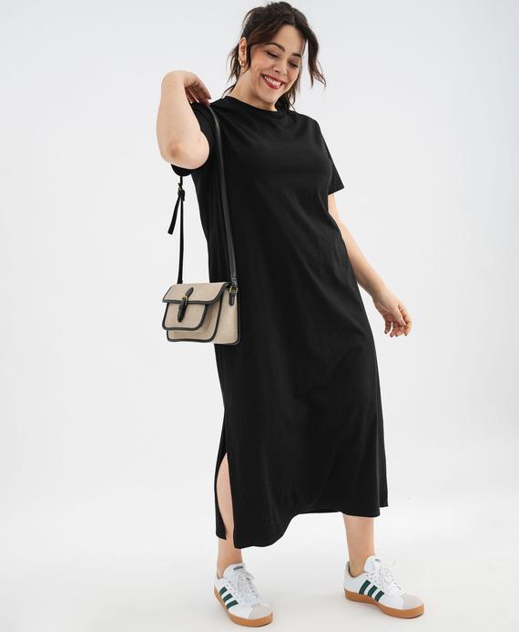 Robe tee-shirt à manches courtes et col rond femme grande taille vue7 - GEMO (G TAILLE) - GEMO