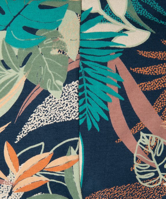 Legging long à motif fleuri avec taille élastiquée fille  vue3 - GEMO 4G FILLE - GEMO