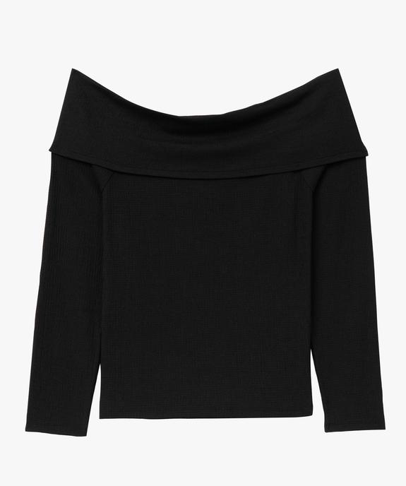 Tee-shirt manches longues col Bardot épaules dénudées femme grande taille - GEMO (G TAILLE) Tee-shirt manches longues col Bardot épaules dénudées femme grande taille vue8 - GEMO (G TAILLE) - GEMO
