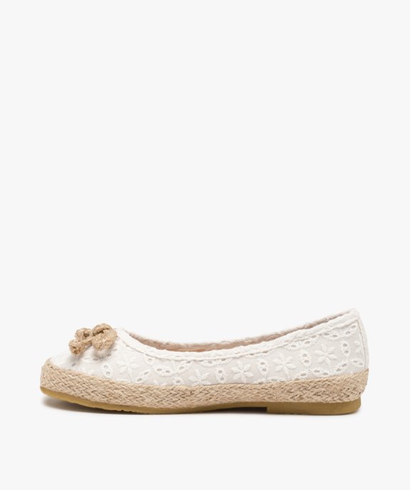 Ballerines fille unies en dentelle et semelle de corde vue3 - GEMO (ENFANT) - GEMO
