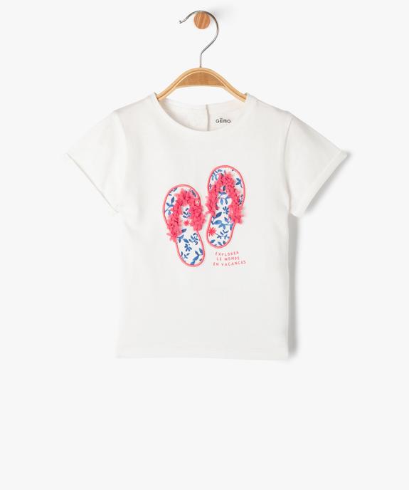 Tee-shirt à manches courtes à motif estival bébé fille vue1 - GEMO 4G BEBE - GEMO