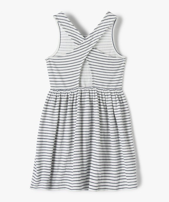 Robe fille rayée à bretelles croisées - LuluCastagnette vue3 - LULUCASTAGNETTE - GEMO