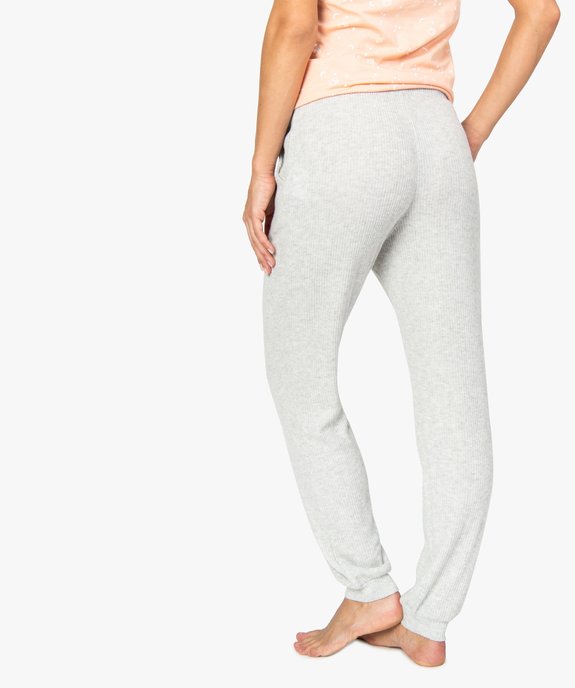 Pantalon d'intérieur femme en maille côtelée vue3 - GEMO(HOMWR FEM) - GEMO
