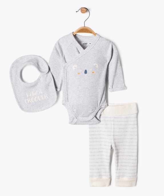 Ensemble naissance évolutif 3 pièces : body, legging et bavoir - GEMO(BB COUCHE) Ensemble naissance évolutif 3 pièces : body, legging et bavoir vue1 - GEMO(BB COUCHE) - GEMO