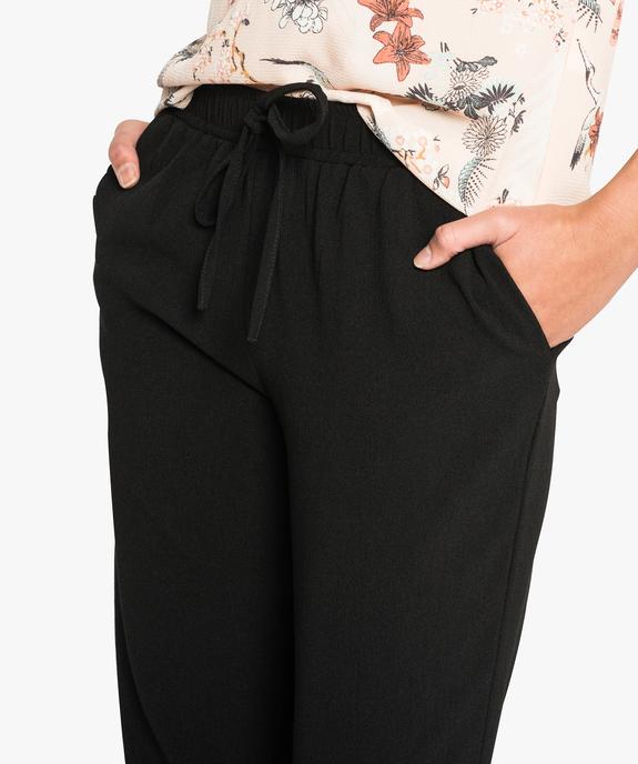 Pantalon en crêpe uni avec ceinture élastiquée vue2 - GEMO(FEMME PAP) - GEMO