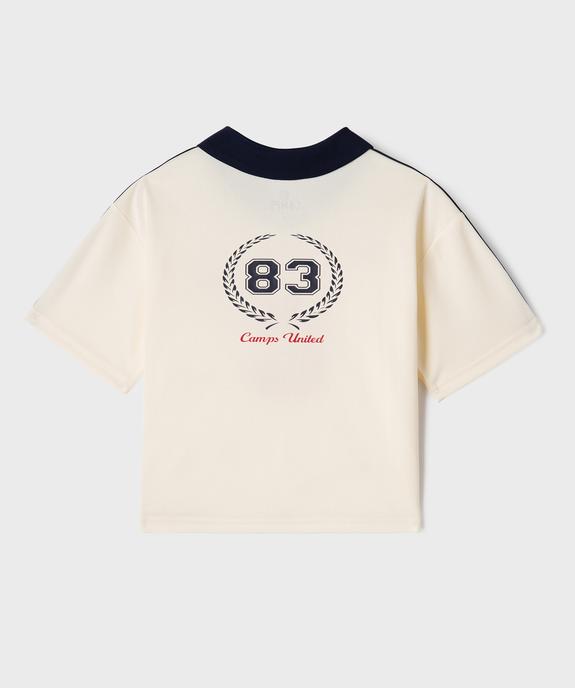 Polo manches courtes avec motif buste et dos fille - Camps United vue4 - CAMPS - GEMO