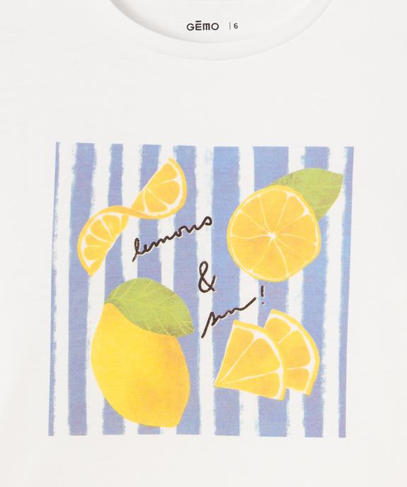Tee-shirt manches courtes coupe courte imprimé fille vue3 - GEMO (ENFANT) - GEMO