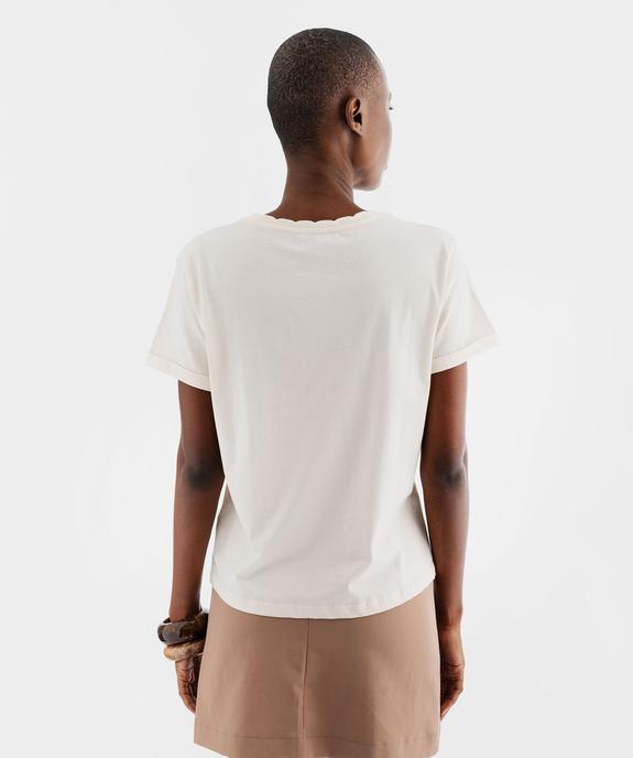 Tee-shirt manches courtes avec col rond fantaisie femme vue3 - GEMO(FEMME PAP) - GEMO