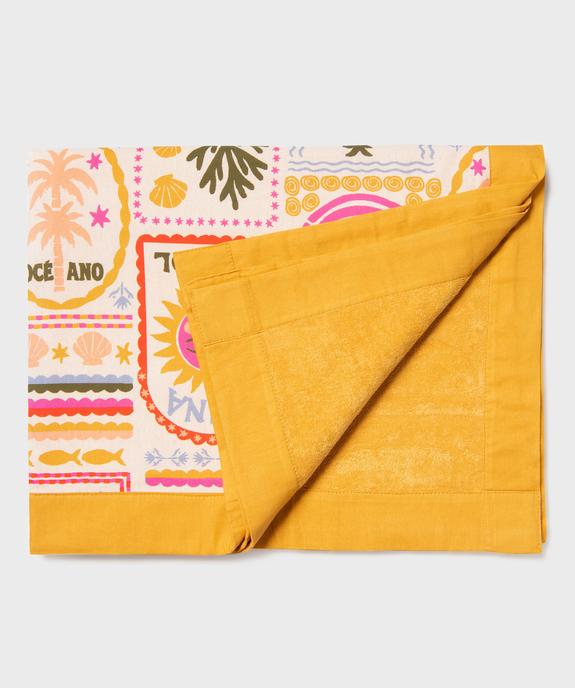 Serviette de plage bi-matières à motifs exotiques vue2 - GEMO (ACCESS) - GEMO
