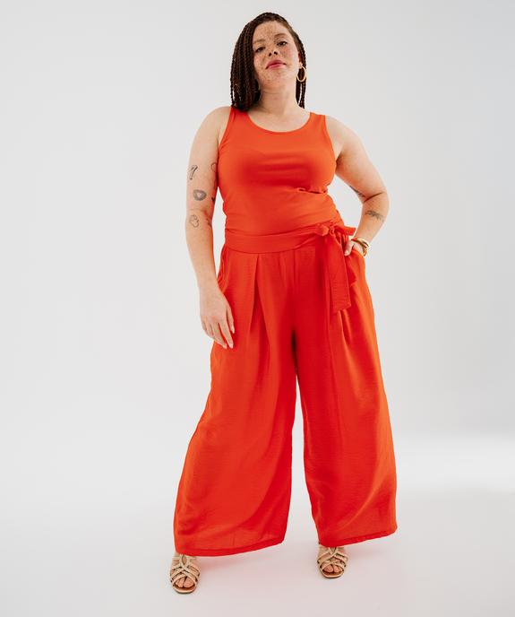 Pantalon large en viscose texturée femme grande taille vue4 - GEMO 4G GT - GEMO