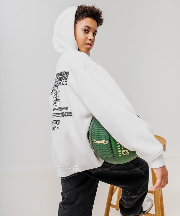 Sweat à capuche avec inscriptions urbaines garçon vue1 - GEMO 4G GARCON - GEMO