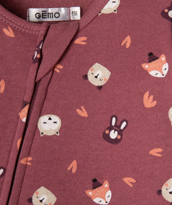 Pyjama en jersey molletonné avec zip ventral bébé vue2 - GEMO(BB COUCHE) - GEMO
