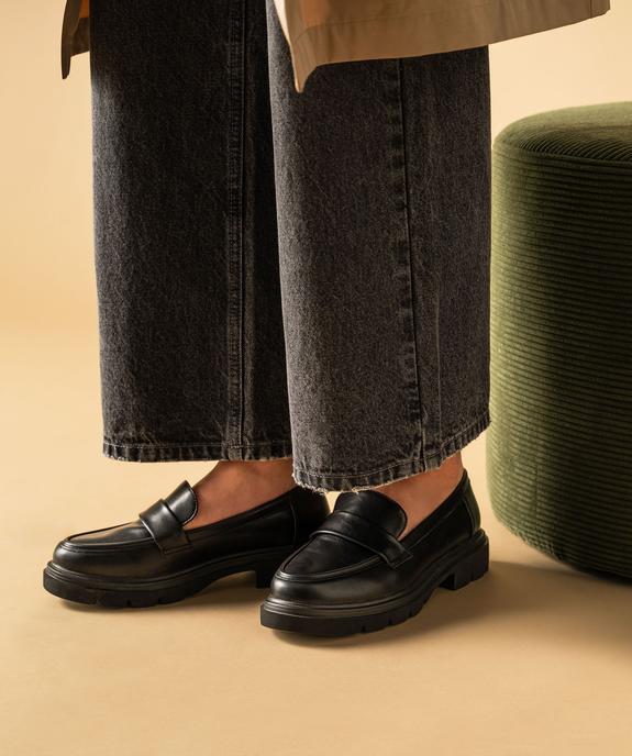 Mocassins chunky à épaisse semelle crantée et bout amande femme - 5 MILES vue1 - 5 MILES - GEMO