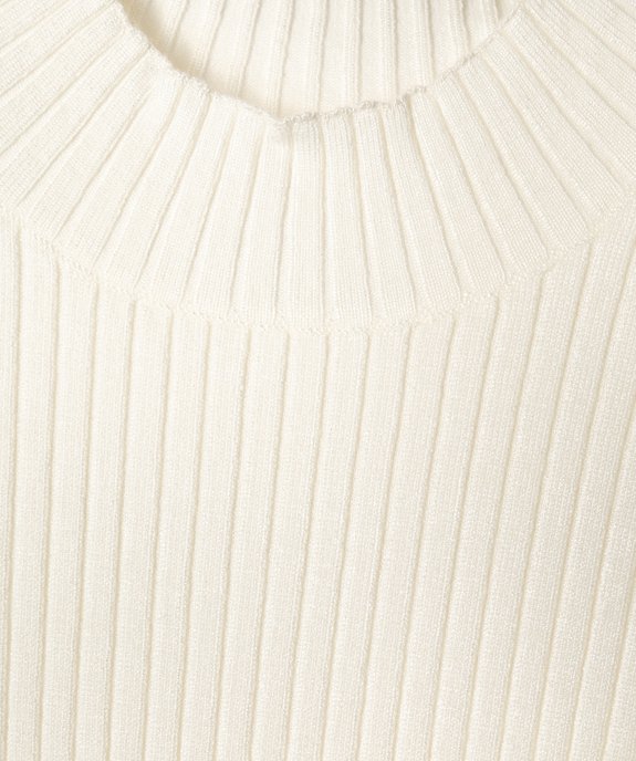 Pull court à col cheminée en maille côtelée fille vue2 - GEMO 4G FILLE - GEMO
