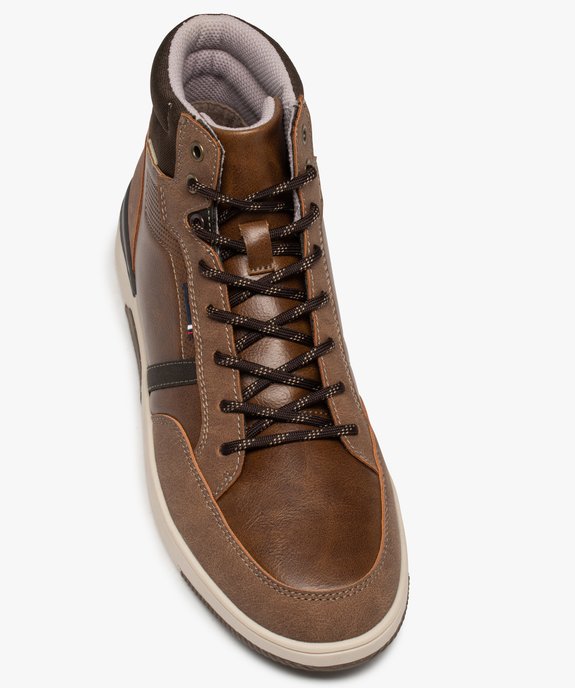 Baskets homme semi-montantes unies à lacets vue5 - GEMO (CASUAL) - GEMO