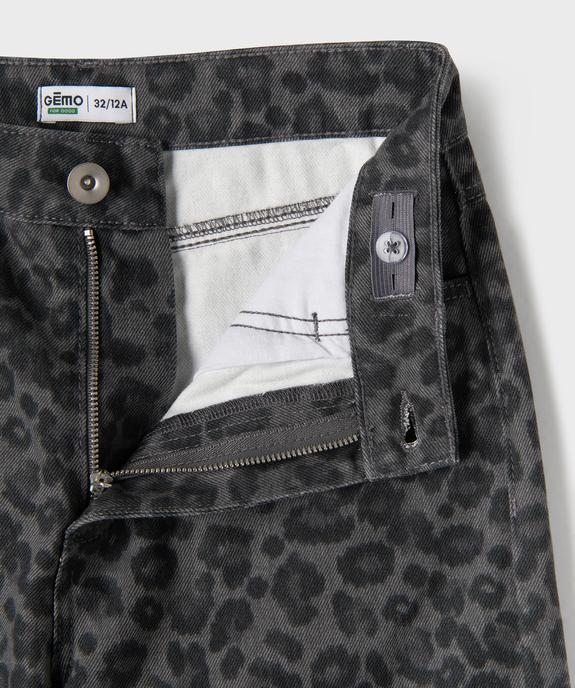 Jean Straight à motif léopard fille vue3 - GEMO 4G FILLE - GEMO