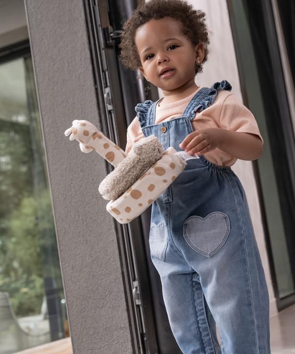 Salopette en jean avec entrejambe zippé bébé fille vue5 - GEMO 4G BEBE - GEMO