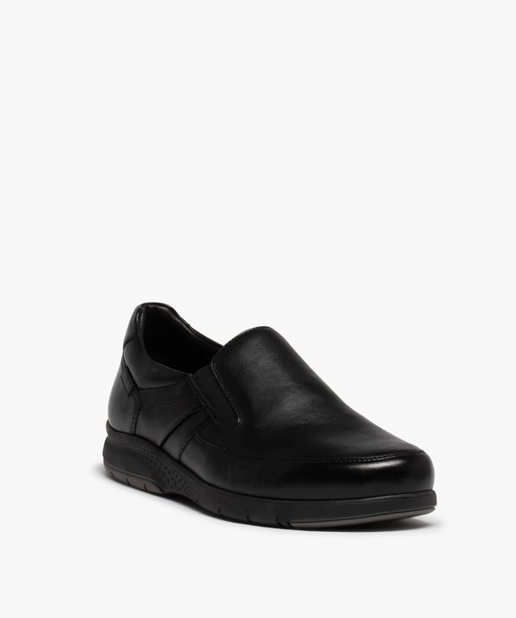 Mocassins homme confort dessus cuir uni vue2 - GEMO (CONFORT) - GEMO