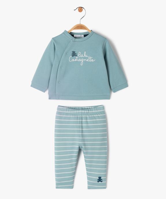 Pyjama 2 pièces bébé garçon intérieur velours - LuluCastagnette vue1 - LULUCASTAGNETTE - GEMO