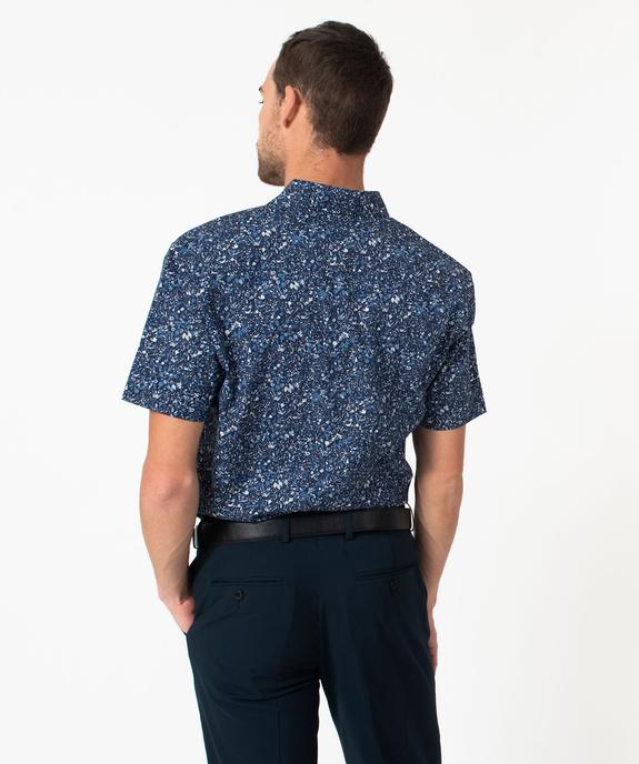 Chemise droite à manches courtes à petits motifs homme vue2 - GEMO (HOMME) - GEMO