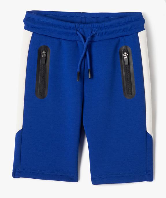 Bermuda en maille douce et extensible à poches zippées garçon vue1 - GEMO (ENFANT) - GEMO