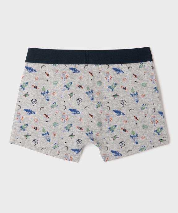 Boxers en coton stretch uni et motifs de l’espace garçon (lot de 2) vue3 - GEMO 4G GARCON - GEMO
