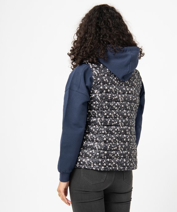 Doudoune sans manches à motifs fleuris femme vue3 - GEMO 4G FEMME - GEMO