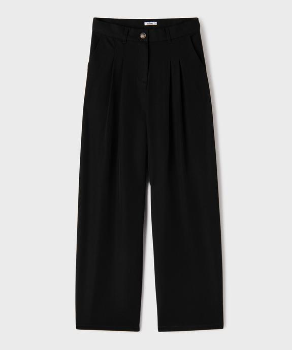 Pantalon en toile coupe large à pinces fille vue6 - GEMO (JUNIOR) - GEMO