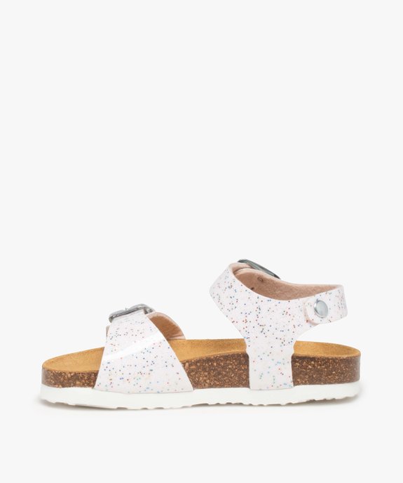 Sandales fille à brides à boucle fantaisie et semelle liège vue3 - GEMO 4G FILLE - GEMO