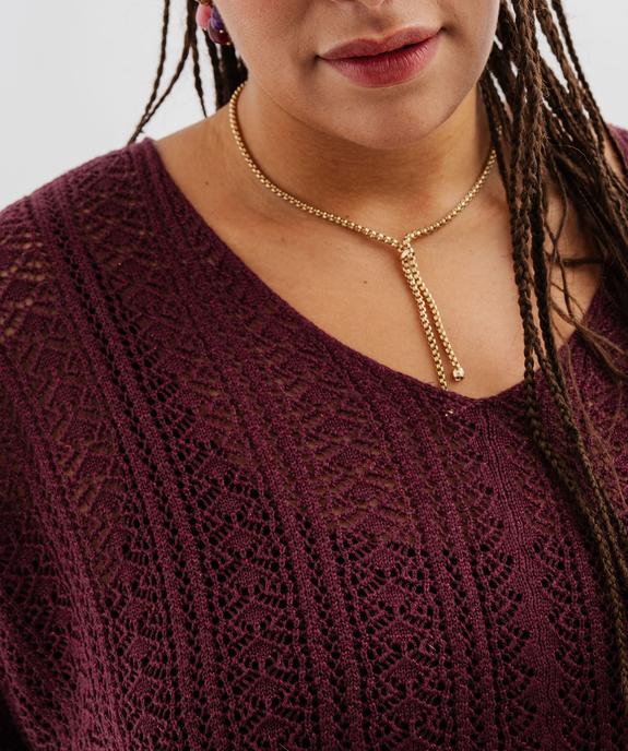 Pull ajouré en maille scintillante femme grande taille vue2 - GEMO (G TAILLE) - GEMO