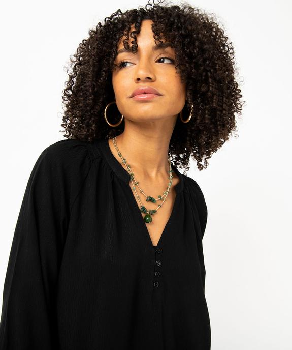 Blouse en viscose fluide unie à manches 3/4 femme vue3 - GEMO(FEMME PAP) - GEMO