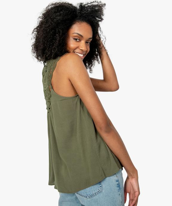 Débardeur femme coupe trapèze à dos dentelle macramé vue3 - GEMO(FEMME PAP) - GEMO