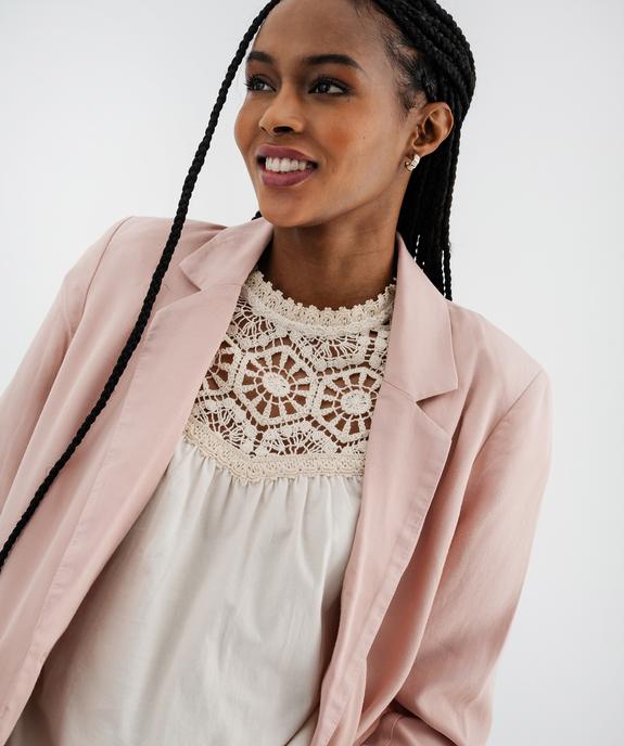 Veste blazer fluide en Tencel femme vue3 - GEMO 4G FEMME - GEMO