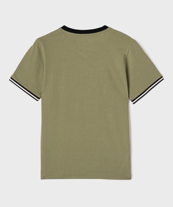 Tee-shirt manches courtes à col V garçon vue3 - GEMO (JUNIOR) - GEMO