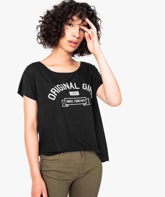 Tee-shirt femme loose imprimé  vue1 - GEMO(FEMME PAP) - GEMO