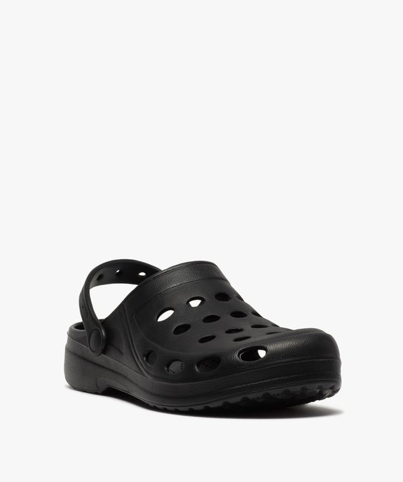 Sabots homme unis souples avec perforations vue2 - GEMO (PLAGE) - GEMO