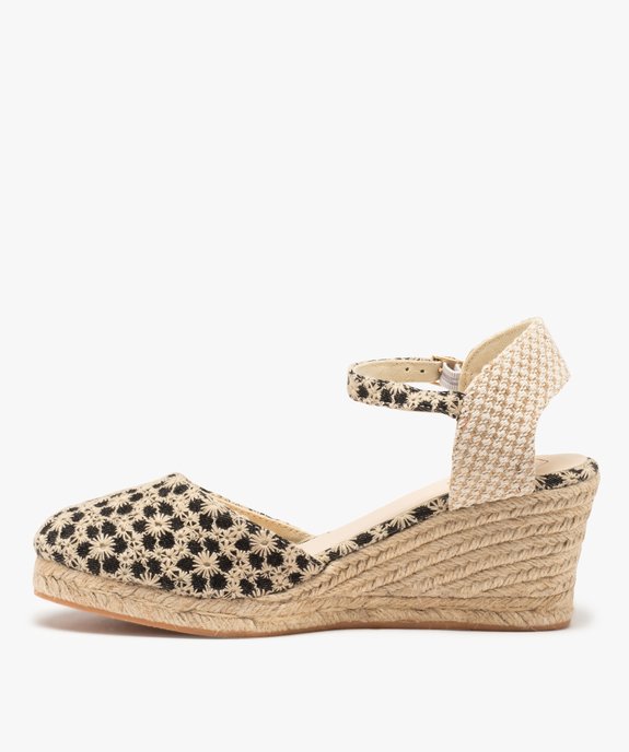 Sandales femme à talon compensé et bout fermé vue3 - GEMO(URBAIN) - GEMO