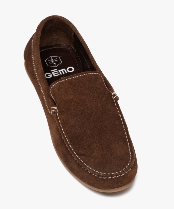 Mocassins homme unis en cuir velours vue5 - URBAN STEPS GEMO FOR GOOD - GEMO