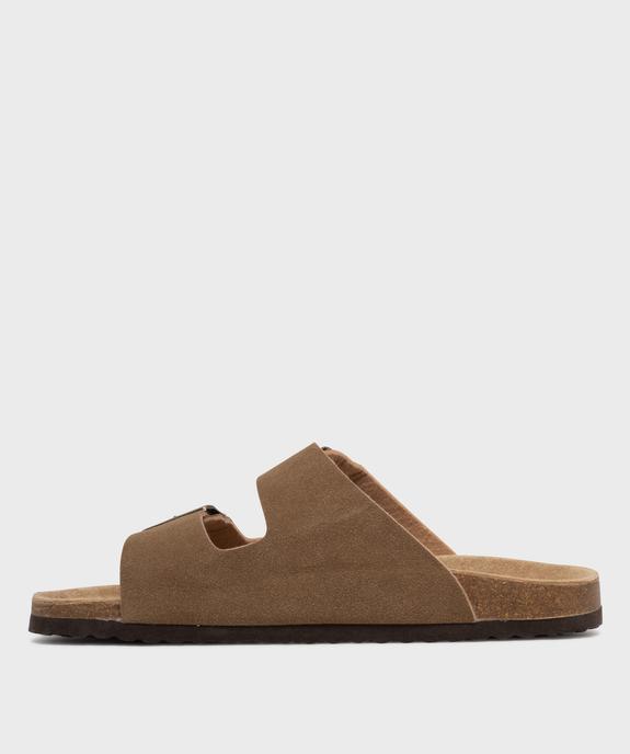 Mules à larges brides avec semelle intérieure cuir homme - Urban Steps vue3 - URBAN STEPS - GEMO