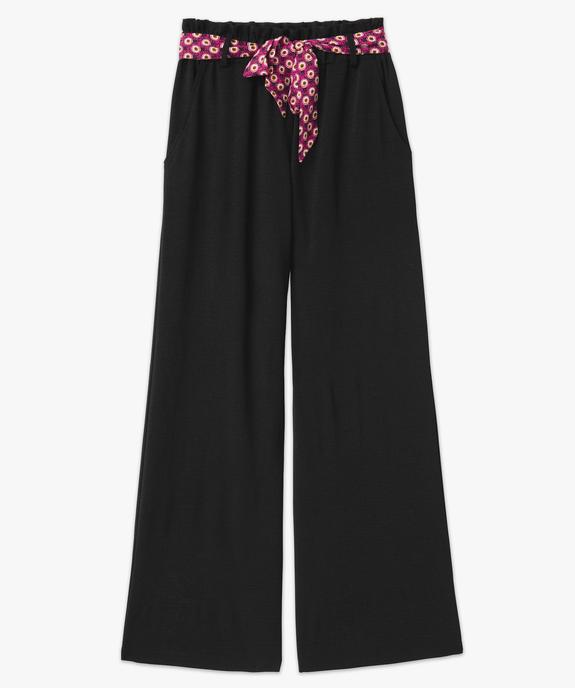 Pantalon large et fluide avec ceinture à motifs femme vue4 - GEMO(FEMME PAP) - GEMO