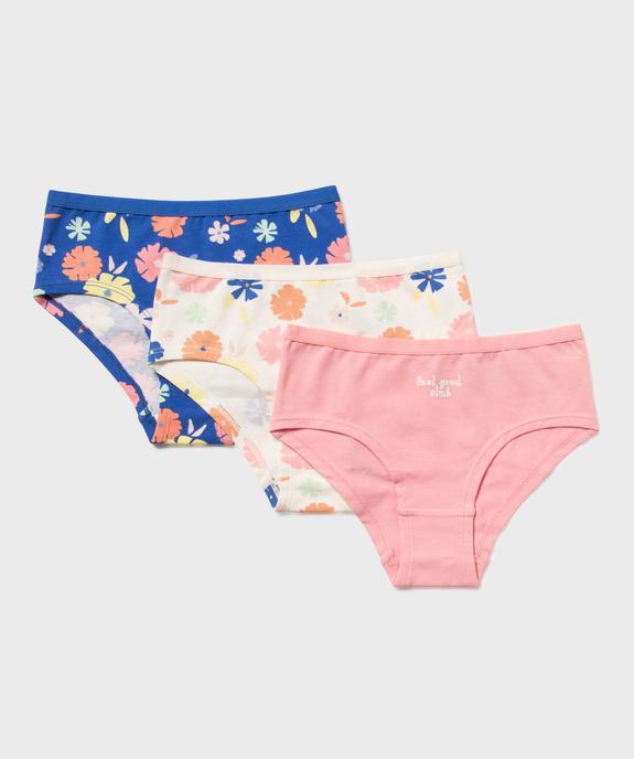 Shorties en coton stretch imprimés fille (lot de 3) vue1 - GEMO 4G FILLE - GEMO