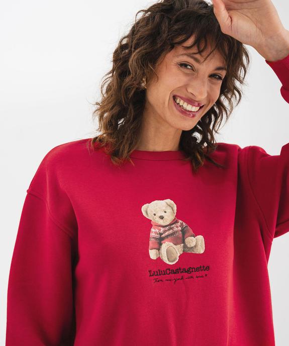 Sweat large avec motif ourson femme - LuluCastagnette vue2 - LULU CASTAGNETTE GEMO FOR GOOD - GEMO