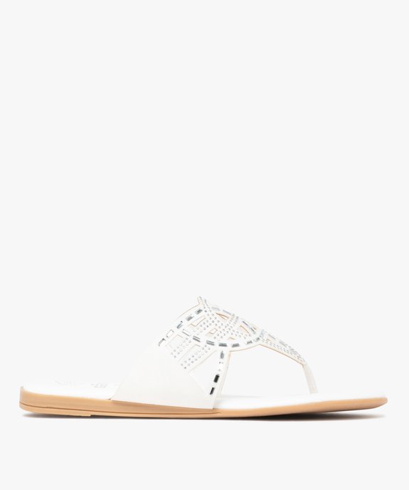 Mules femme à bride entre-doigts fantaisie avec bijoux vue1 - GEMO (CASUAL) - GEMO