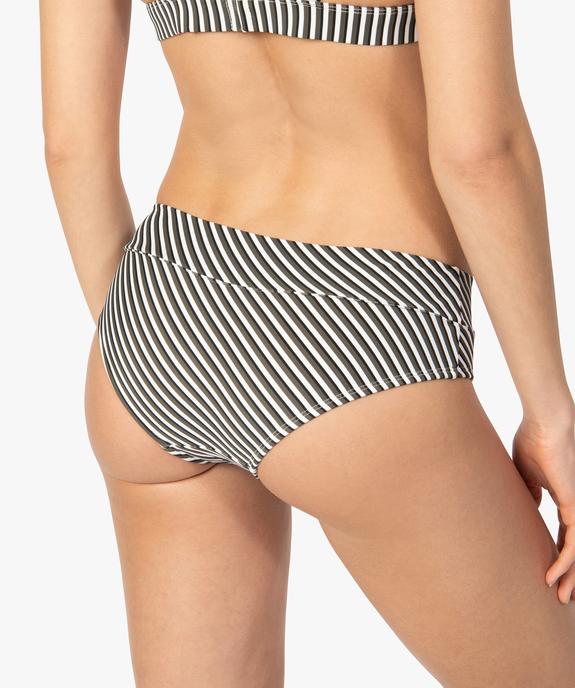 Bas de maillot de bain femme rayé forme shorty vue2 - GEMO (PLAGE) - GEMO
